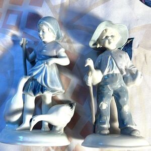 Vintage German METZLER  ORTLOFF Porcelain figurines 6'' tall - Boy & Girl Pair